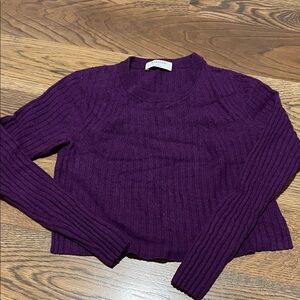 Babaton Deep Purple Ribbed Sweater